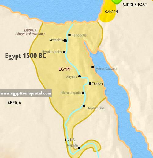 Ancient Egypt Map 1500 BC - Egypt Tours Portal