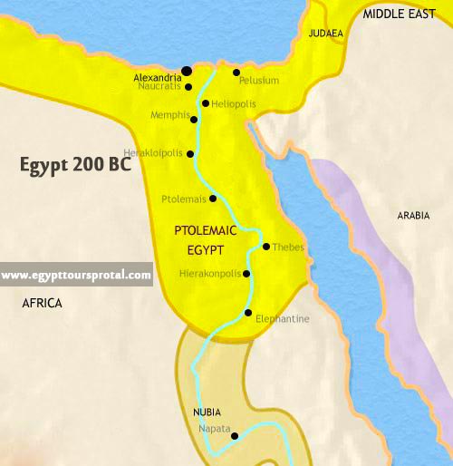 Ancient Egypt Map 200 BCE - Egypt Tours Portal