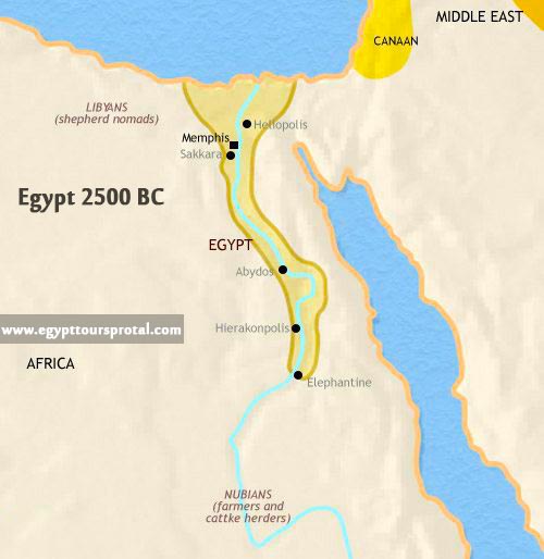 Ancient Egypt Map 2500 BCE - Egypt Tours Portal