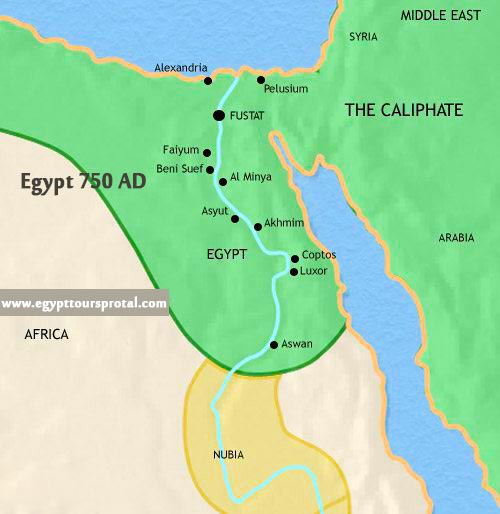 Ancient Egypt Map 750 AD - Egypt Tours Portal