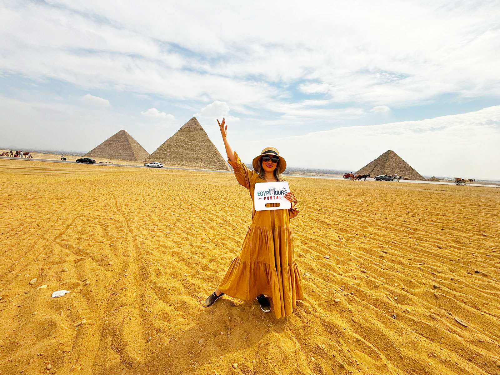 Our Female Guest at Giza Pyramids
