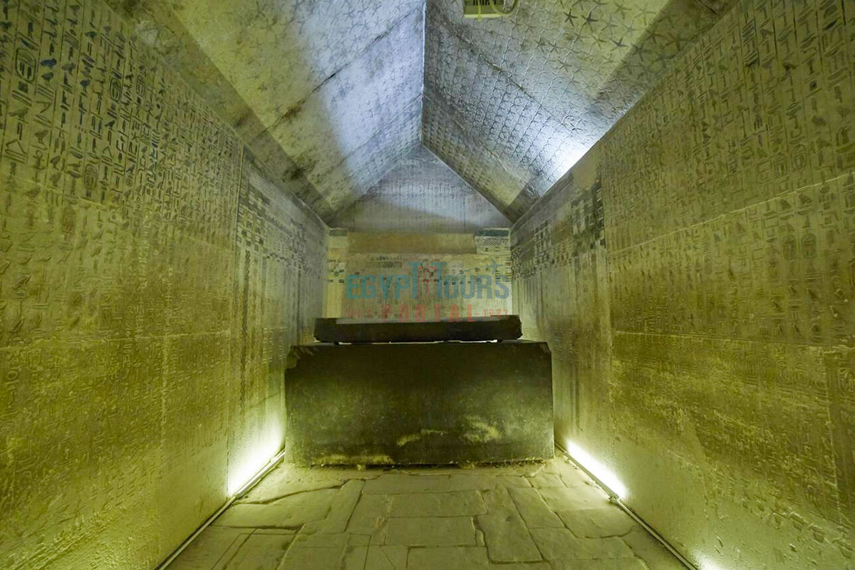 Sarcophagus of Unas in Pyramid of Unas - Egypt Tours Portal