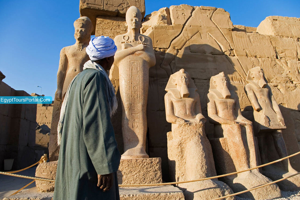 Statues at the Cachette Court at Karnak Temple - Egypt Tours Portal