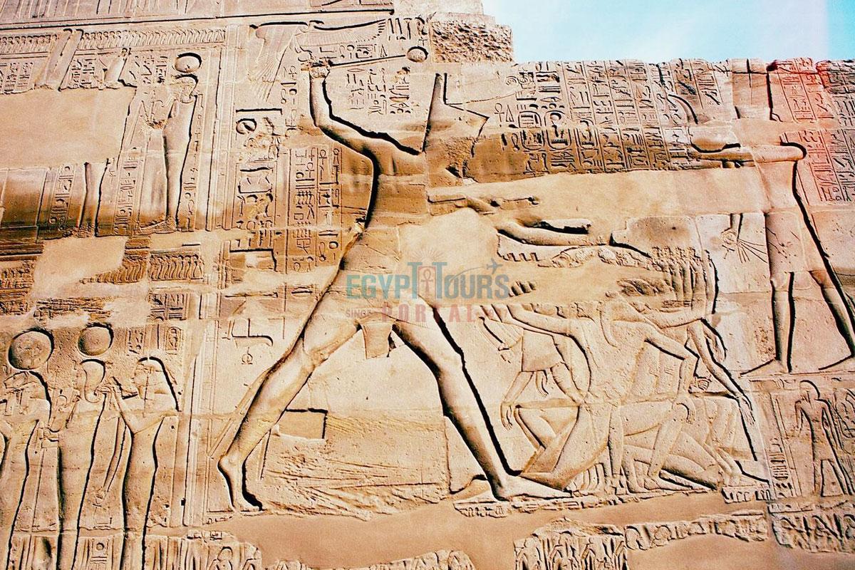 Limestone Relief in Karnak abou tSeti I Victorious in Battle - Egypt Tours Portal