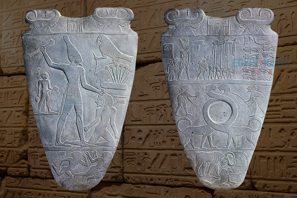 Narmer Palette Hieroglyphs - Egypt Tours Portal